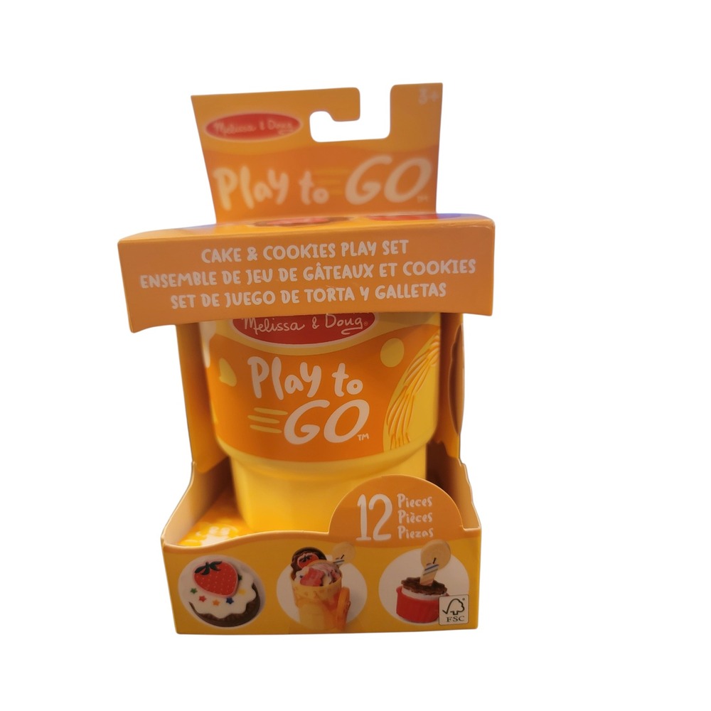 Melissa & Doug Play to GO Cake & Cookies Play Set Kids Unisex OS Yellow NEW 12pc